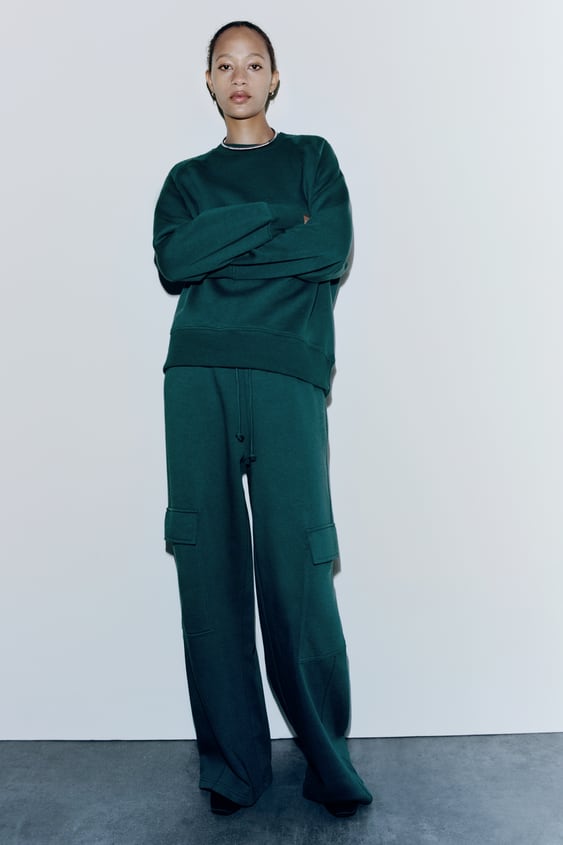 BASIC SWEATSHIRT & TROUSER SET Green