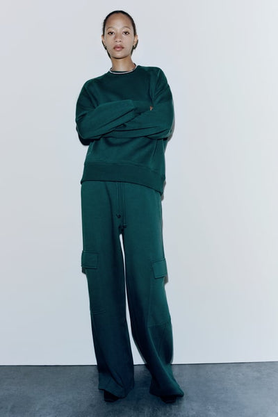 BASIC SWEATSHIRT & TROUSER SET Green