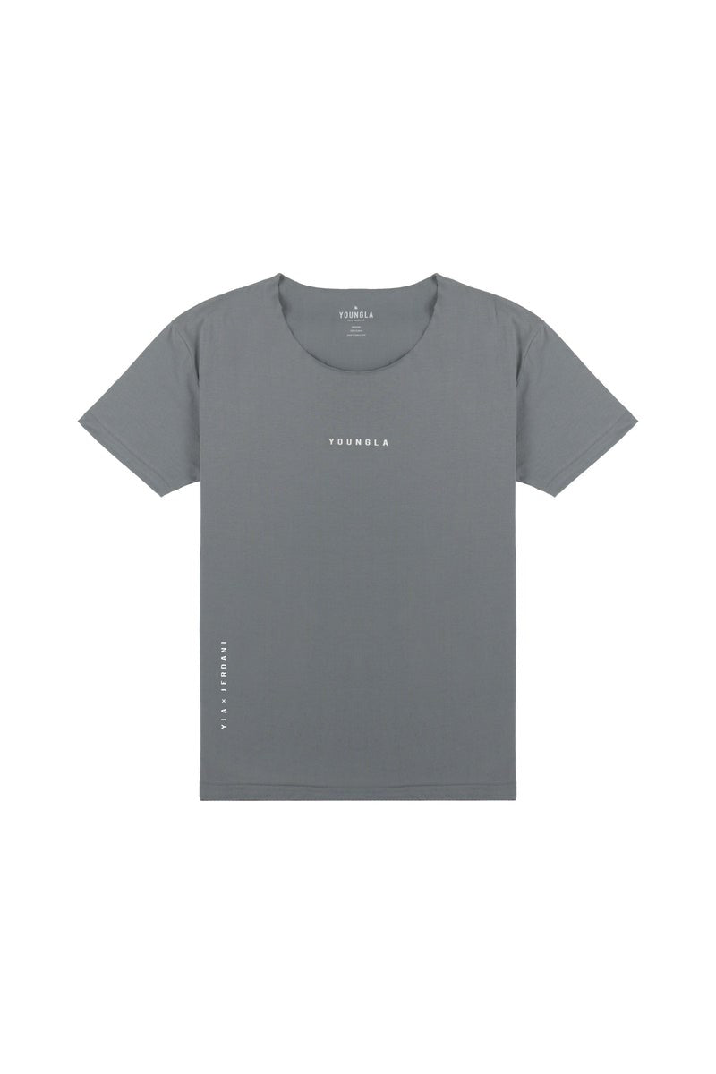 YoungLA 447 Wide Neck Gray Raw Cut Tee