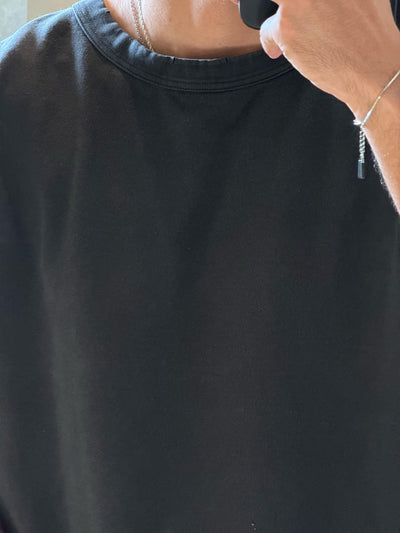 Pull & Bear Basic Oversized Tee Black