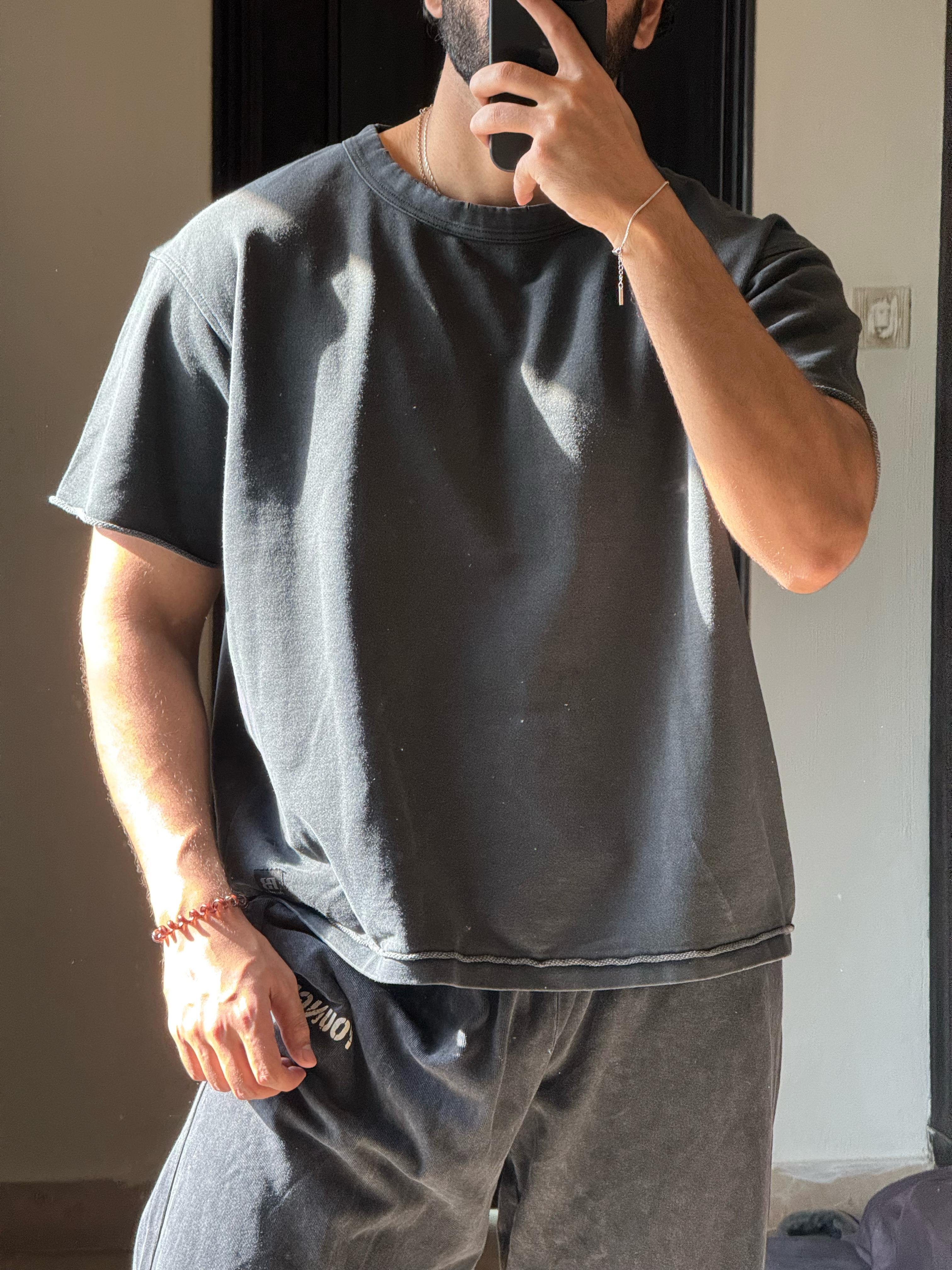 Pull & Bear Basic Oversized Tee Black