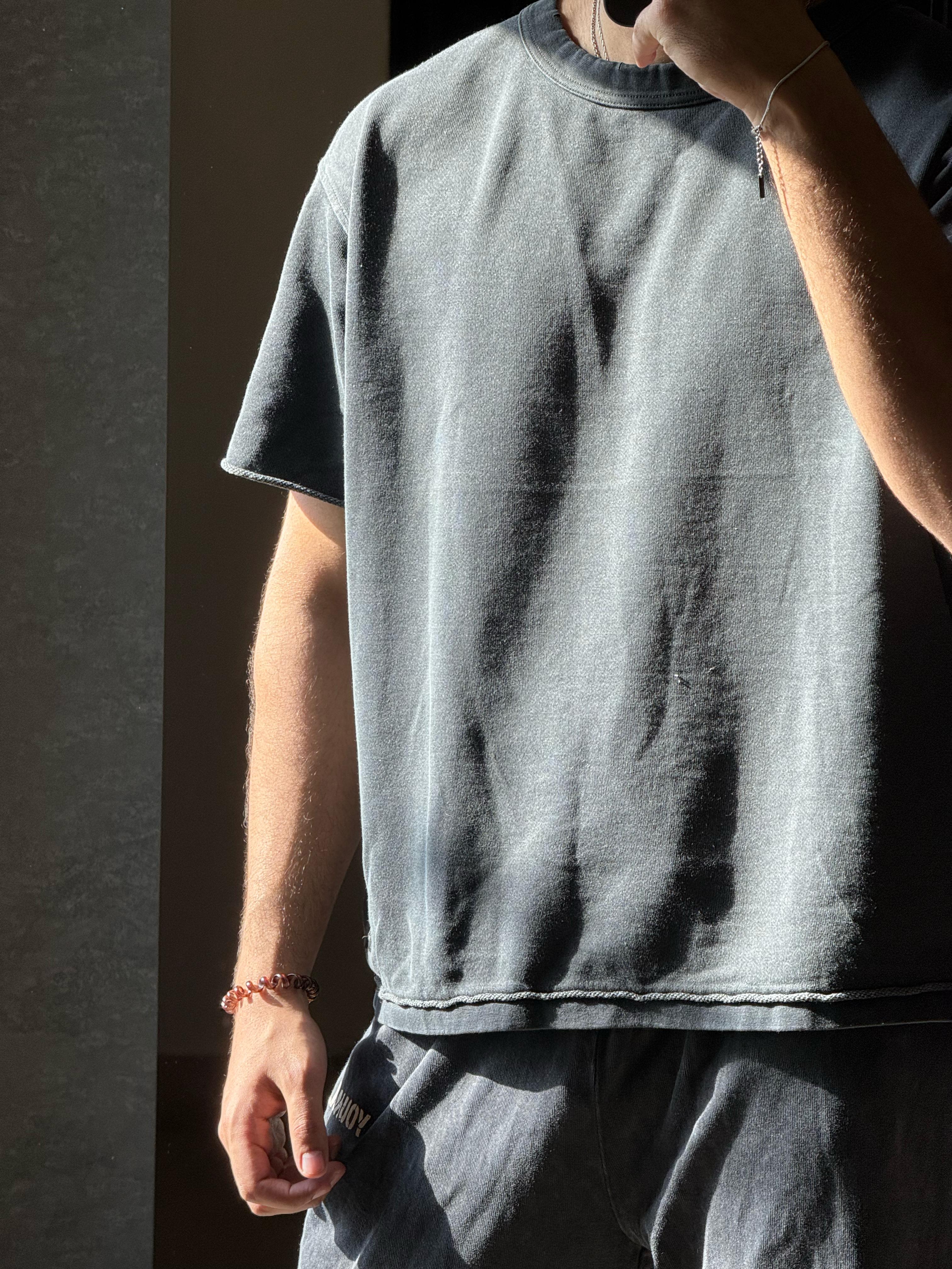 Pull & Bear Basic Oversized Tee Black