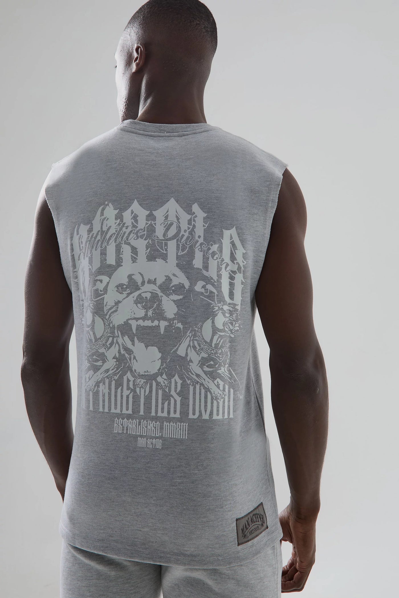 MT1 Man Active Graphic Tank Top - grey marl