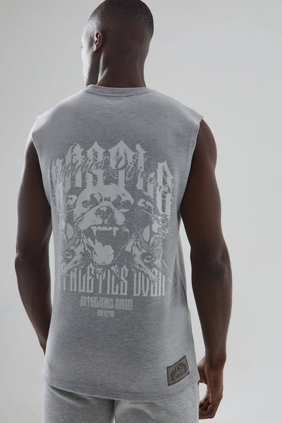 MT1 Man Active Graphic Tank Top - grey marl
