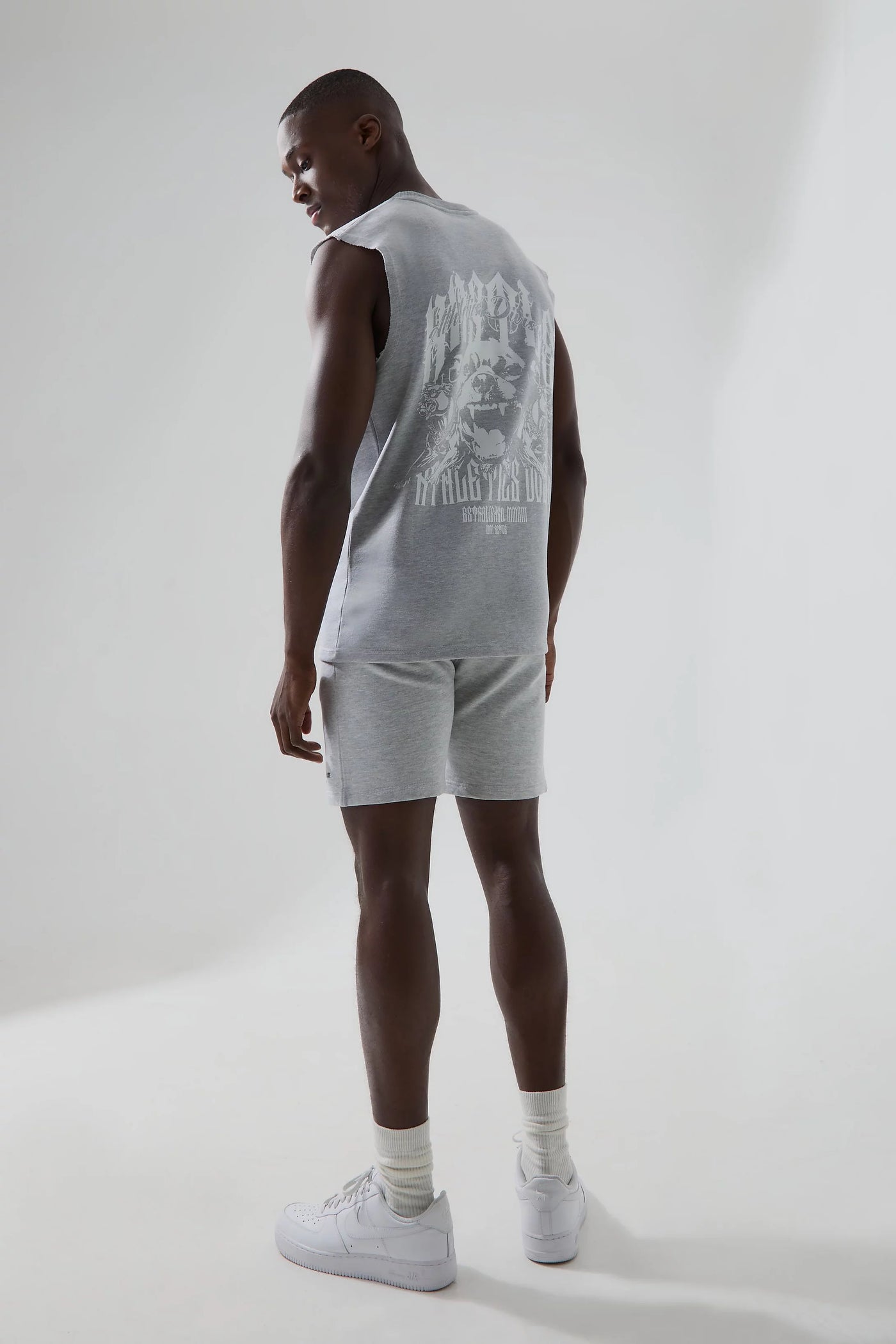 MT1 Man Active Graphic Tank Top - grey marl