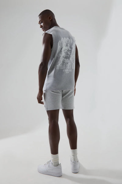 MT1 Man Active Graphic Tank Top - grey marl