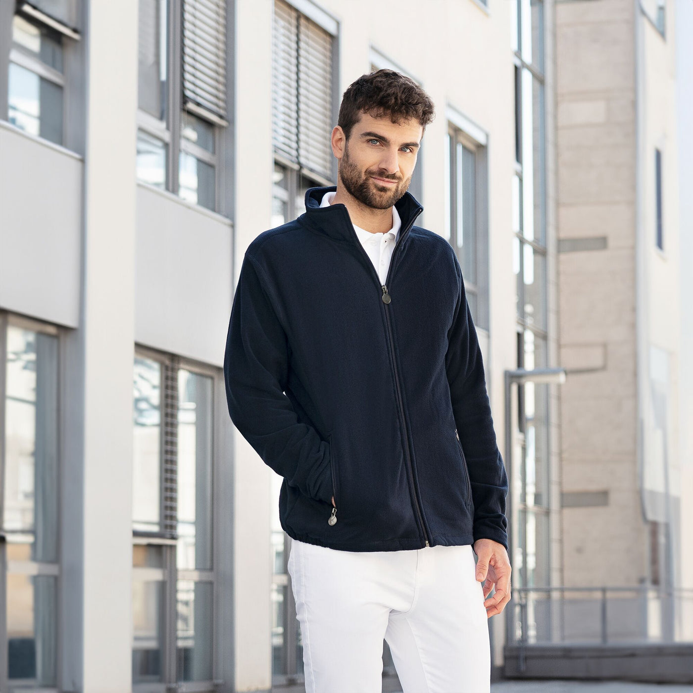 h 98 KARLOWSKY | Men's Workwear Fleece Jacket Warm-Up - Navy