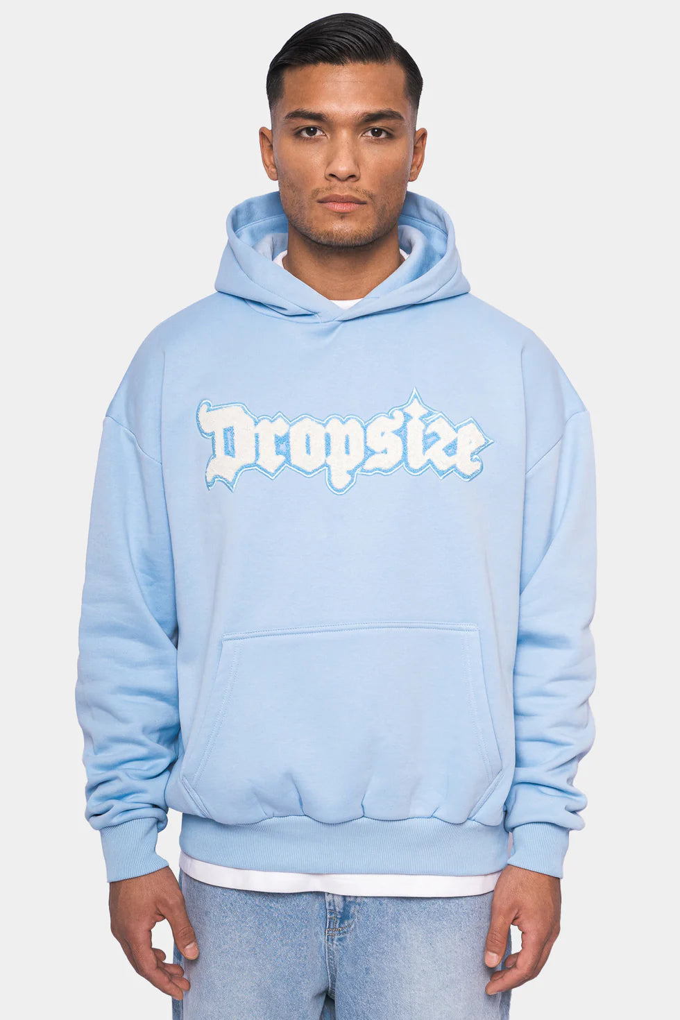 H7_HEAVY OVERSIZE TERRY EMBO HOODIE BABY BLUE