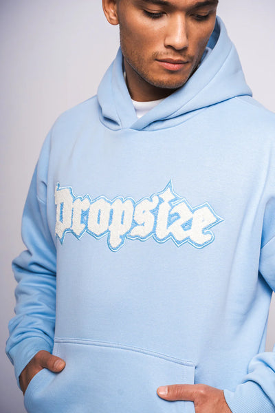 H7_HEAVY OVERSIZE TERRY EMBO HOODIE BABY BLUE