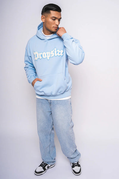 H7_HEAVY OVERSIZE TERRY EMBO HOODIE BABY BLUE