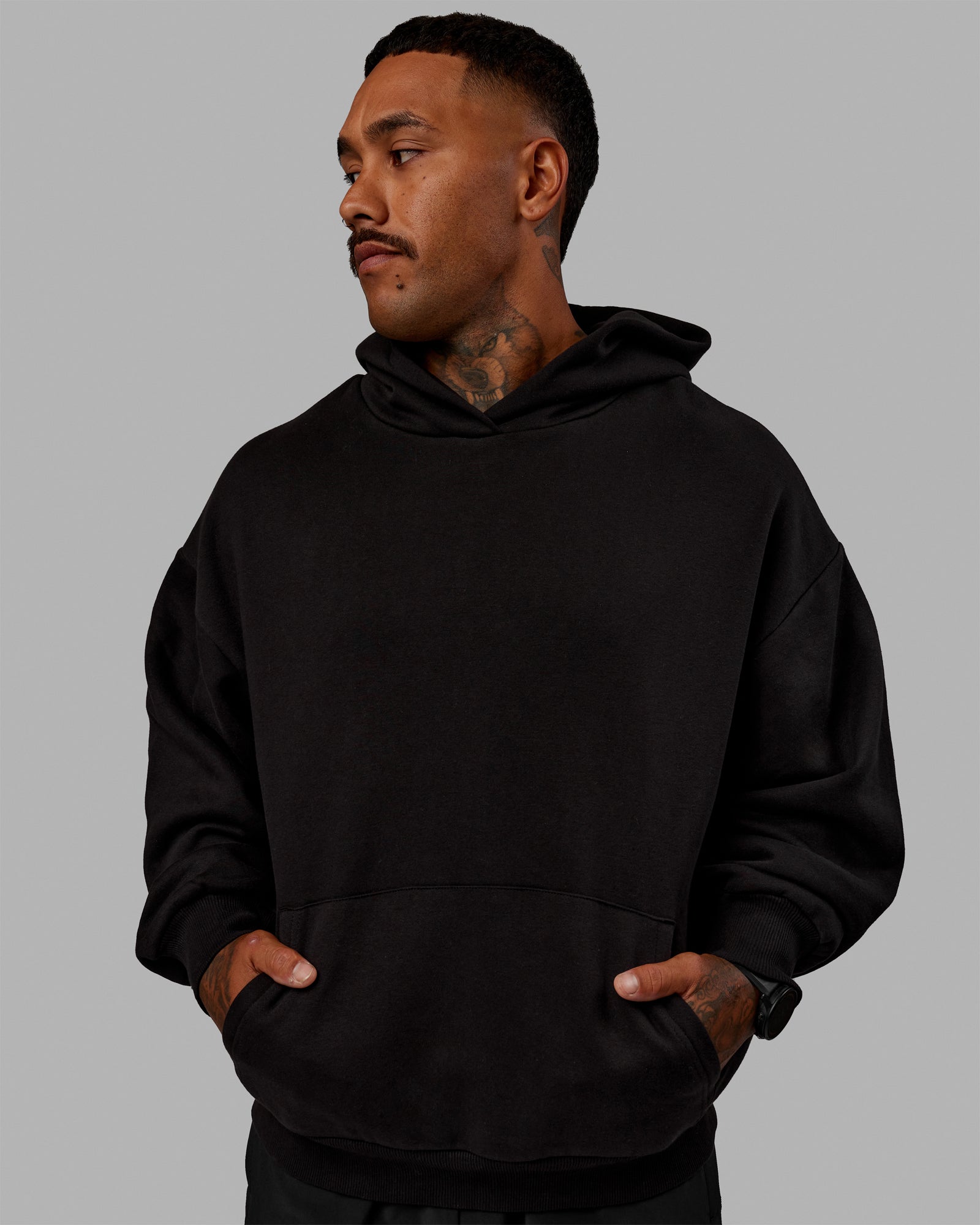 H 85 Unisex Lifting Club Hoodie Oversize – Black-Red