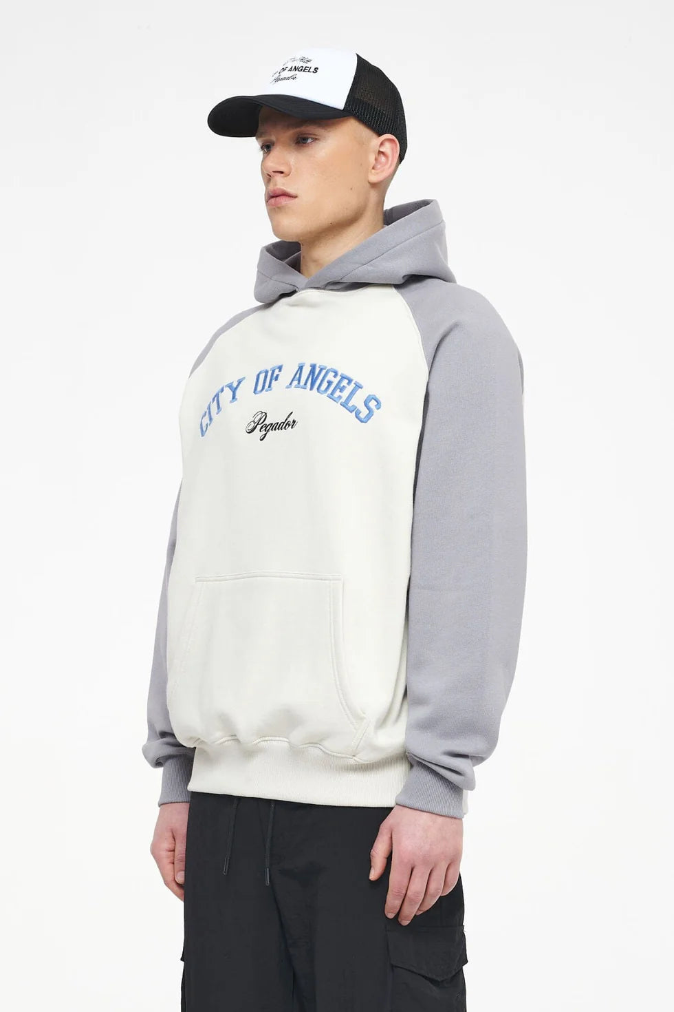 H49 Keefer Raglan Hoodie Vintage Washed Angels Cream Dusk Grey