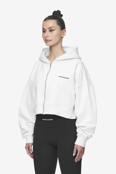 G02 Lana Logo Cropped Sweat Jacket White Black