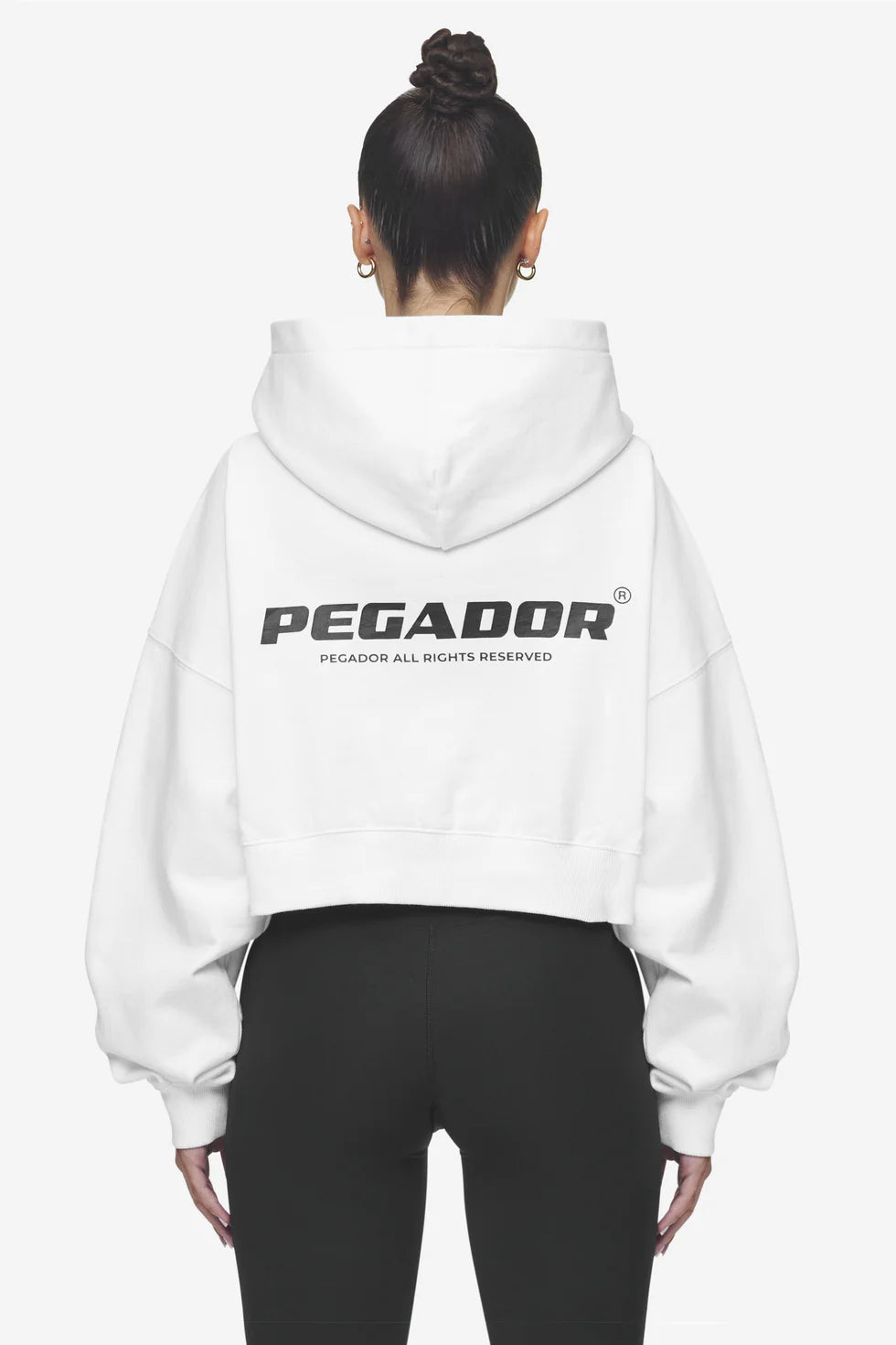 G02 Lana Logo Cropped Sweat Jacket White Black