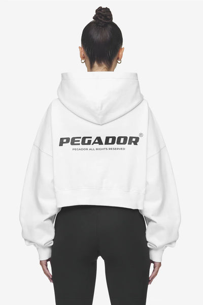 G02 Lana Logo Cropped Sweat Jacket White Black