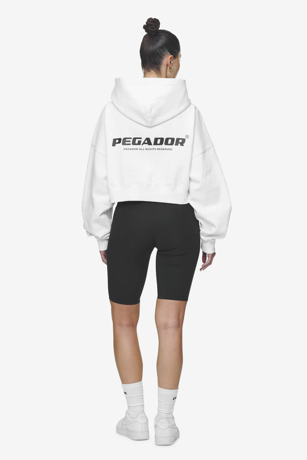G02 Lana Logo Cropped Sweat Jacket White Black