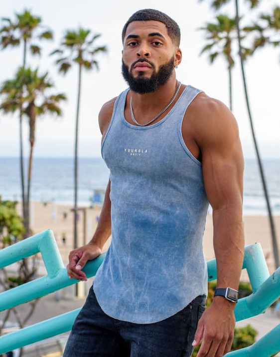 Blue-Acid Wash YoungLA Tank Wavy