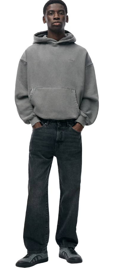 Pull&Bear Loose fit Jeans in Black Denim