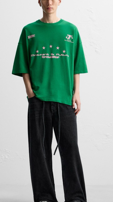 ZARA PRINTED T-SHIRT WITH SLOGANS