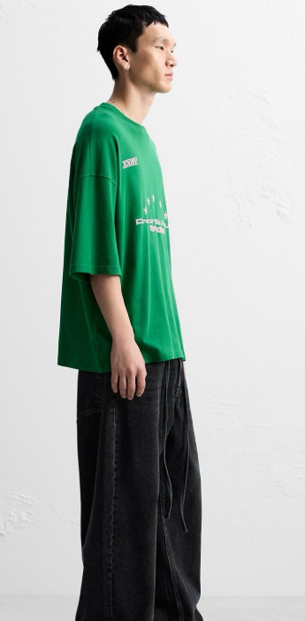 ZARA PRINTED T-SHIRT WITH SLOGANS