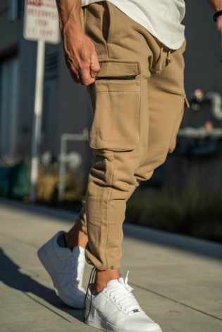 CBE  206 Rambo Combat Joggers mens cargo sweats Beige