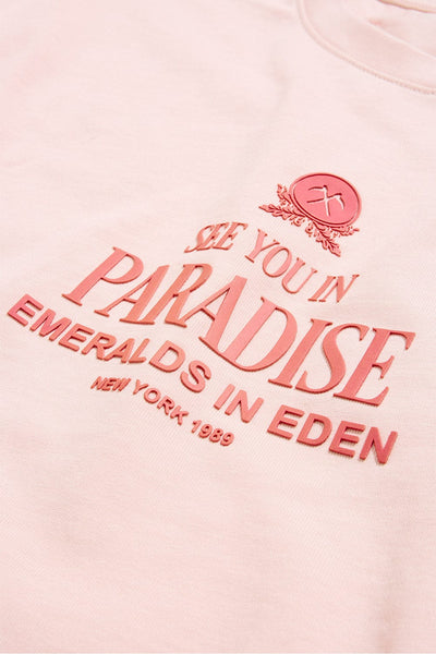 TS8LP Emeralds in Eden Boxy T-Shirt Light Pink