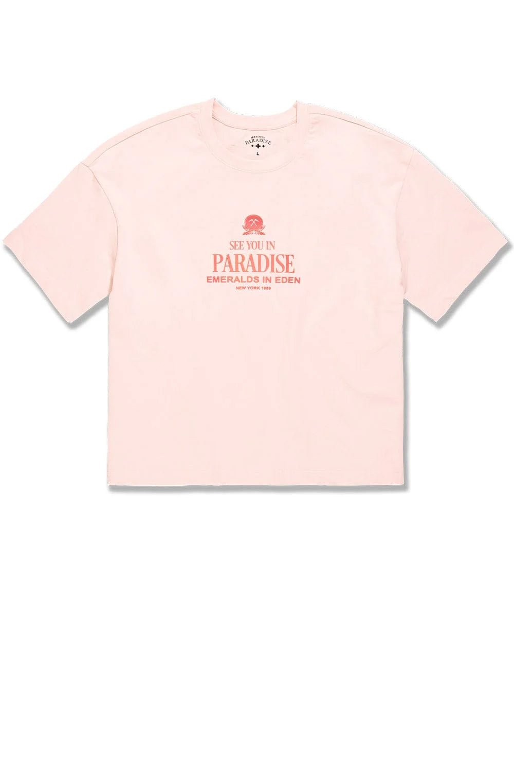 TS8LP Emeralds in Eden Boxy T-Shirt Light Pink