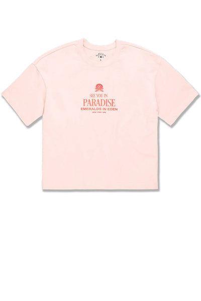 TS8LP Emeralds in Eden Boxy T-Shirt Light Pink
