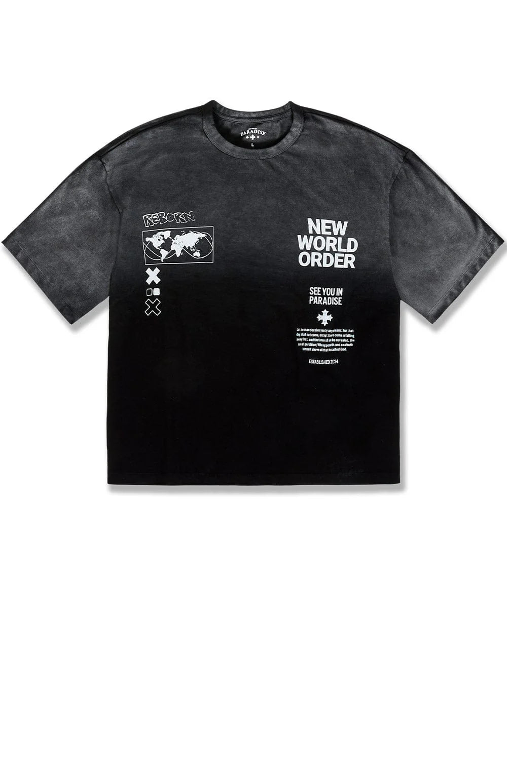 TS7B New World Order Boxy T-Shirt Black