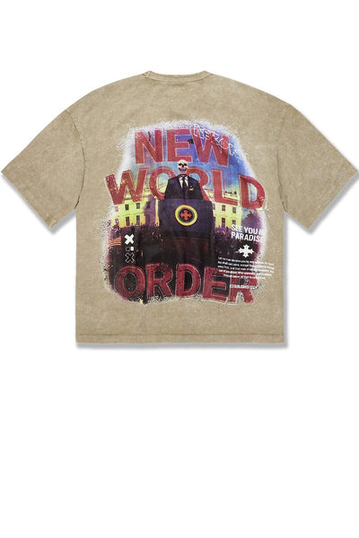 TS7R New World Order Boxy T-Shirt Rust