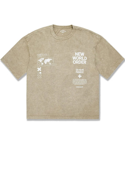 TS7R New World Order Boxy T-Shirt Rust