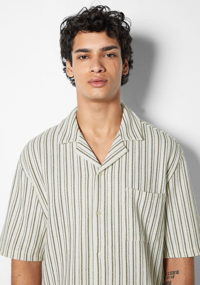 Bershka Shirts Olive Stripe