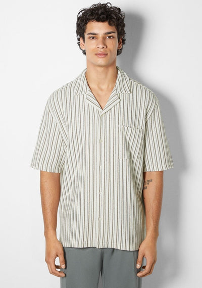 Bershka Shirts Olive Stripe