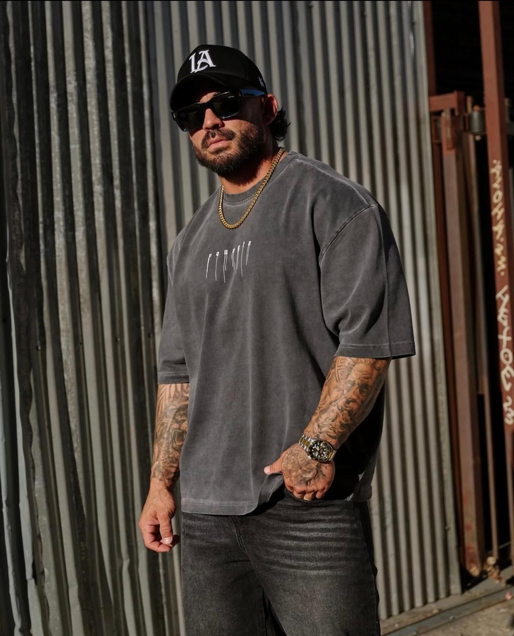 4125 Dark Fade T-shirt Gray Wash