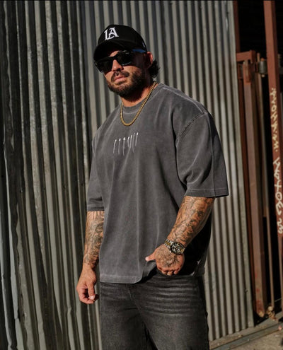 4125 Dark Fade T-shirt Gray Wash