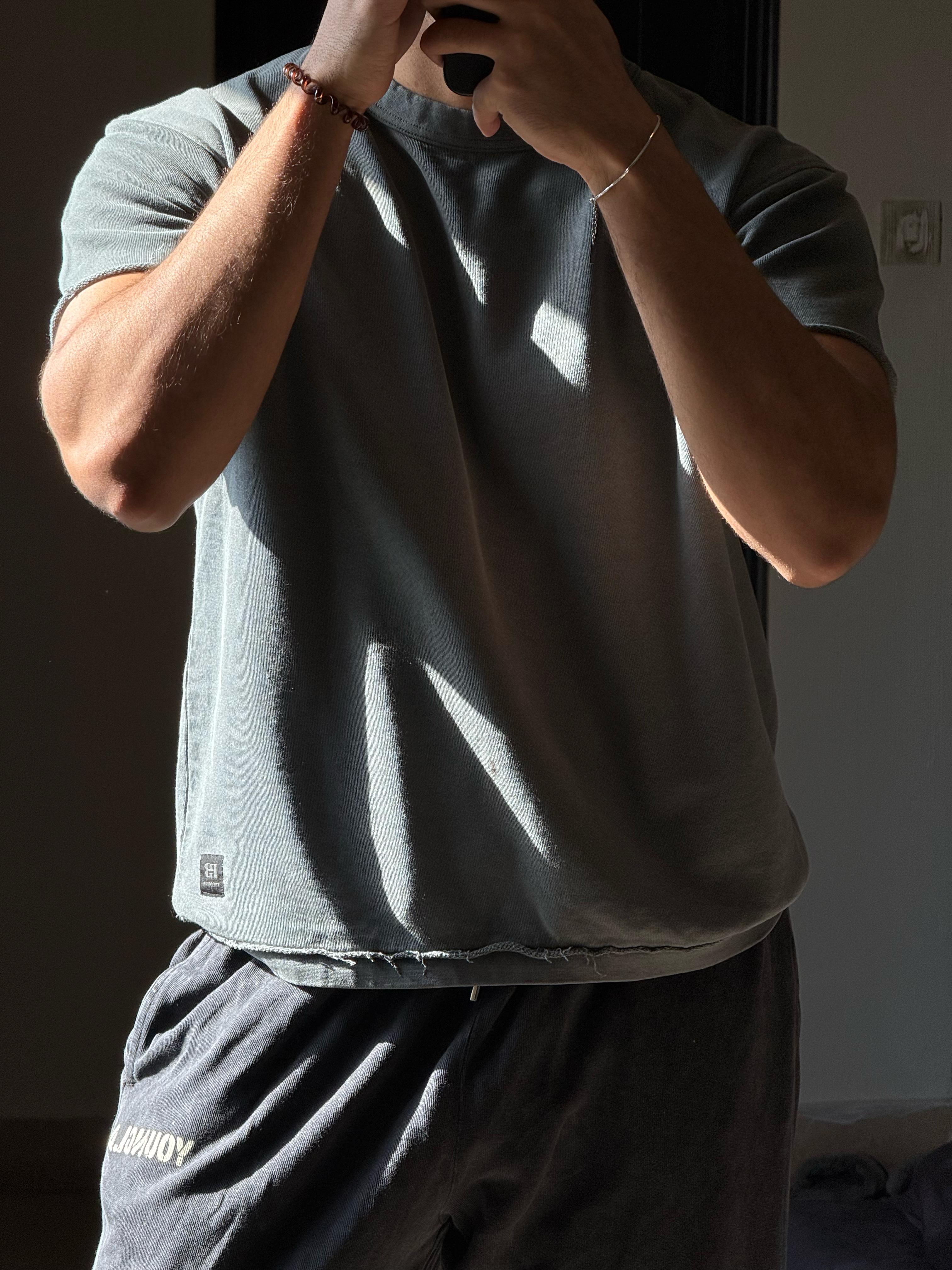 Pull & Bear Basic Oversized Tee Charcoal