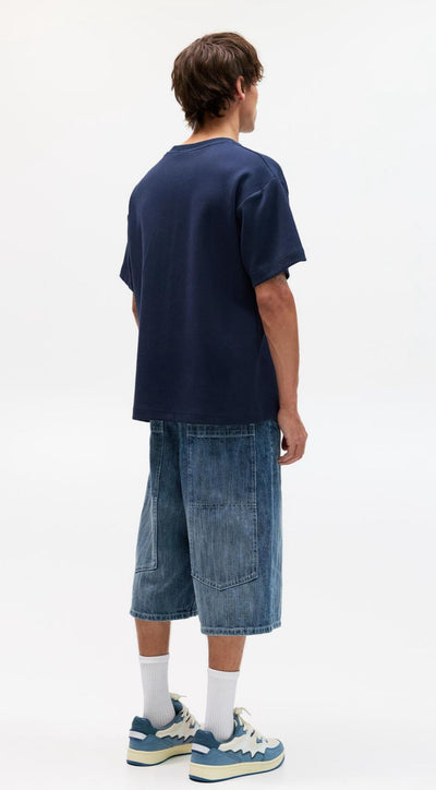 Pull & Bear CROPPED  Basic T-shirt  Navy Blue