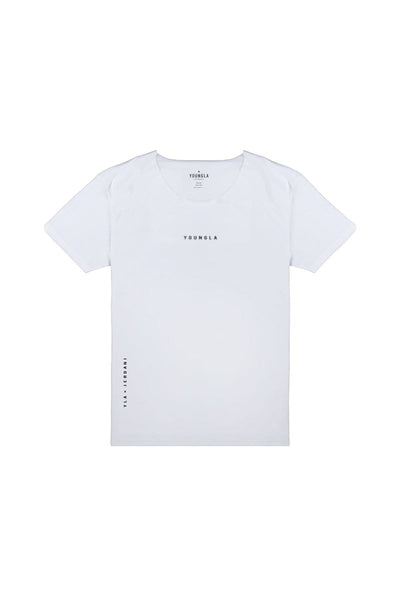 YoungLA 447 Wide Neck White Raw Cut Tee