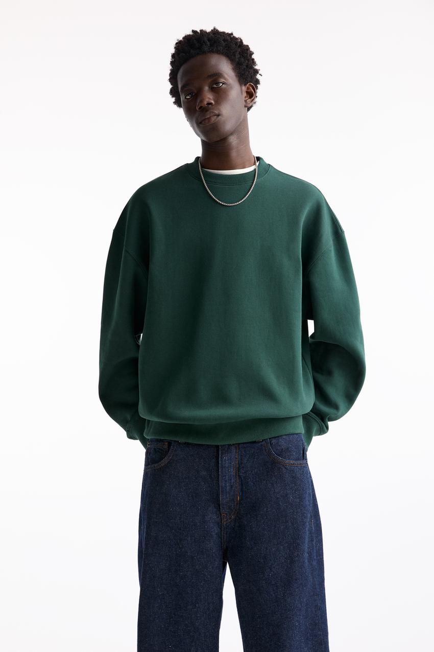 Pull & Bear Basic round neck sweatshirt Bottle