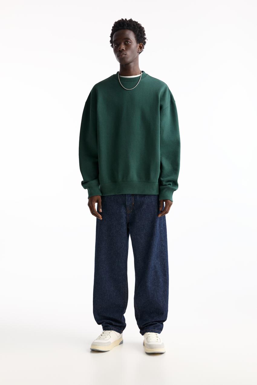 Pull & Bear Basic round neck sweatshirt Bottle