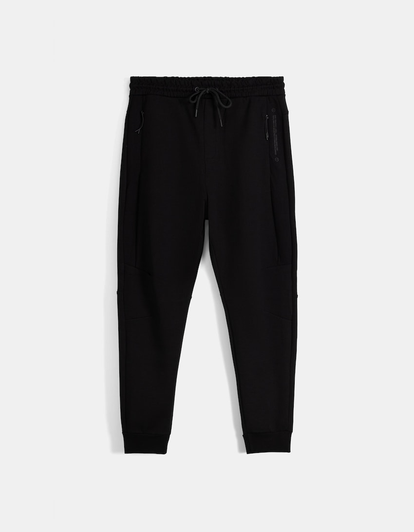 Bershka Plush jogger trousers with seams