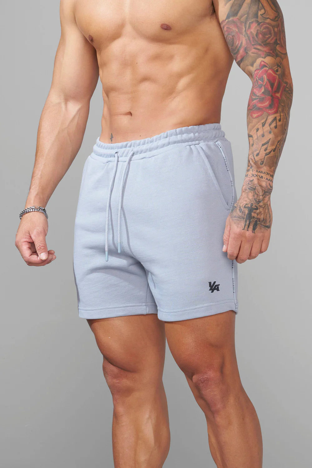 1078 - Piping Collection - Shorts Light Blue