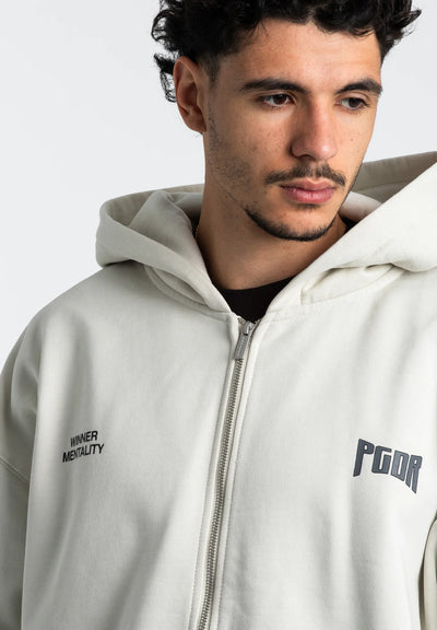 H2_Zip-up sweatshirt - salty cream