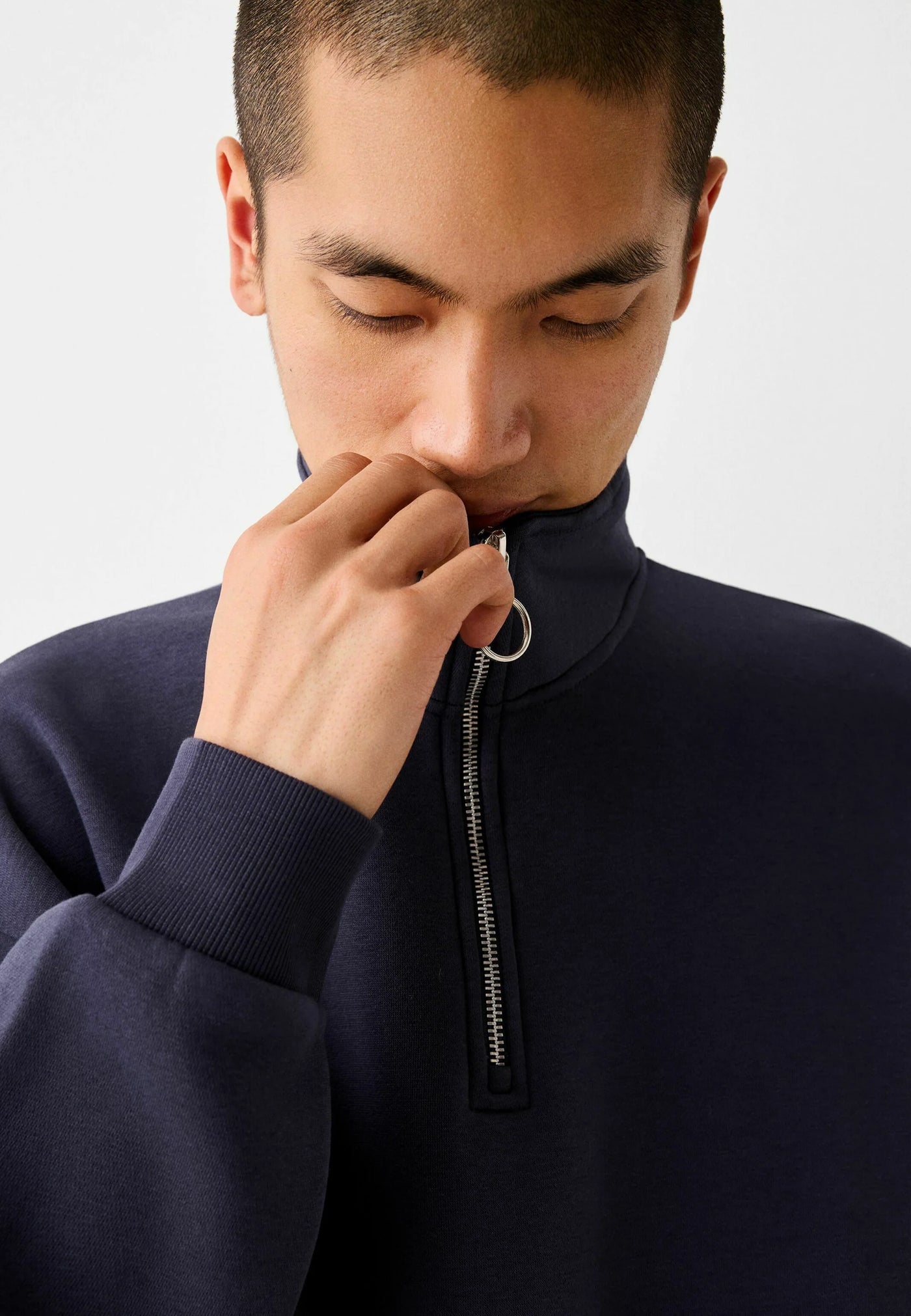 Bershka HIGH NECK - Sweater - dark blue