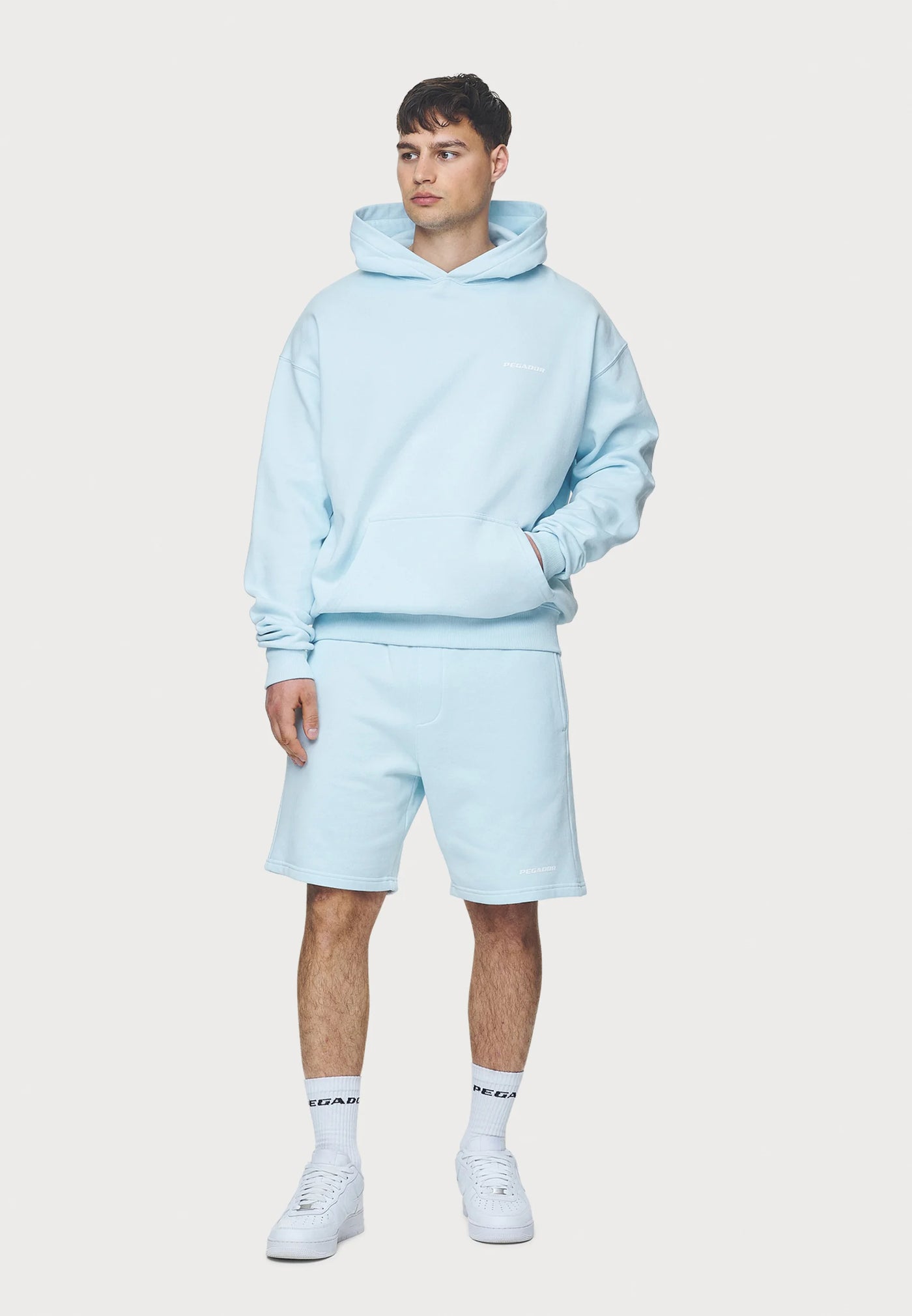 H13_LOGO OVERSIZED HOODIE - Hoodie - washed baby blue