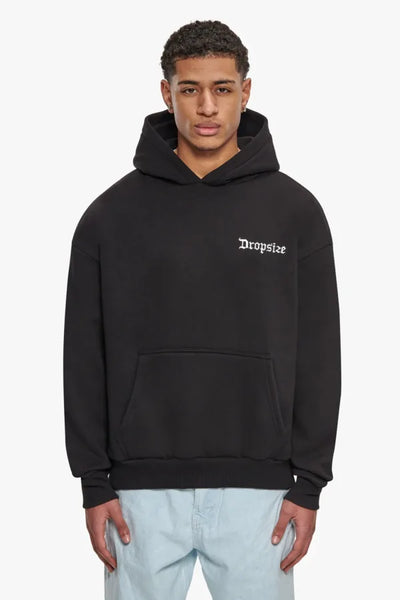 H45 Dropsize HD-333 HEAVY OVERSIZE ART STUDIOS HOODIE – BLACK