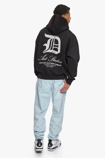 H45 Dropsize HD-333 HEAVY OVERSIZE ART STUDIOS HOODIE – BLACK