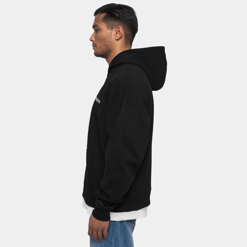 H19_Dropsize Super Heavy Oversize New Logo Zip Hoodie Black