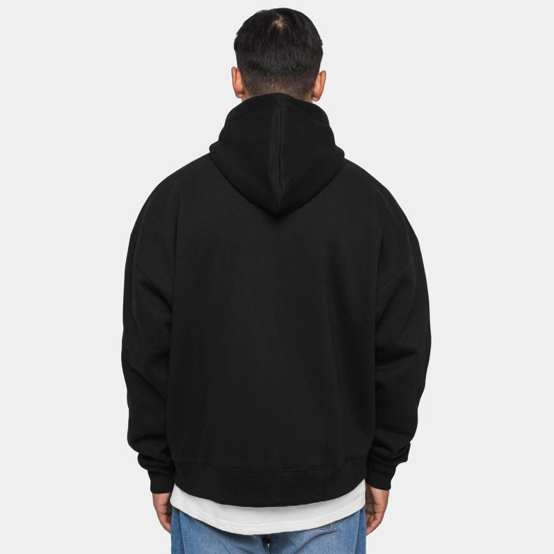 H19_Dropsize Super Heavy Oversize New Logo Zip Hoodie Black