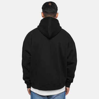 H19_Dropsize Super Heavy Oversize New Logo Zip Hoodie Black